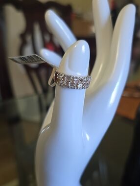 KOHL'S 14K GOLD OVER STERLING SILVER LAB CREATED WHITE SAPPHIRE RING SIZE 7